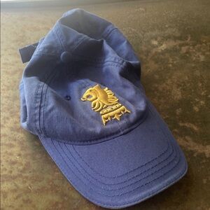 Undercrown Navy Blue with Gold Lion Embroidered Baseball Cap. Velcro Back